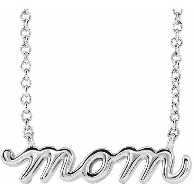 Sterling Silver Petite "Mom" Necklace