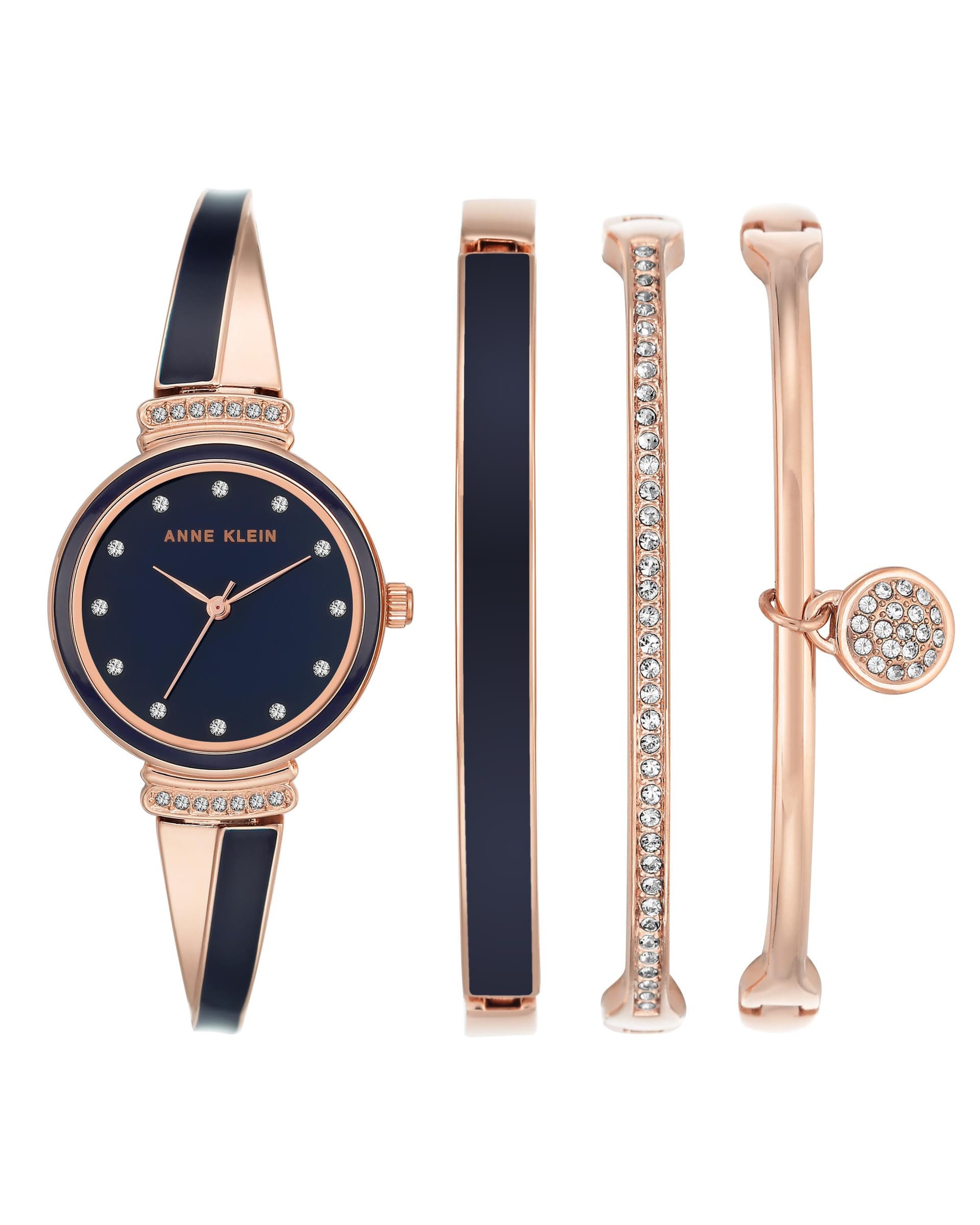 Women's Navy Bracelet Watch Set