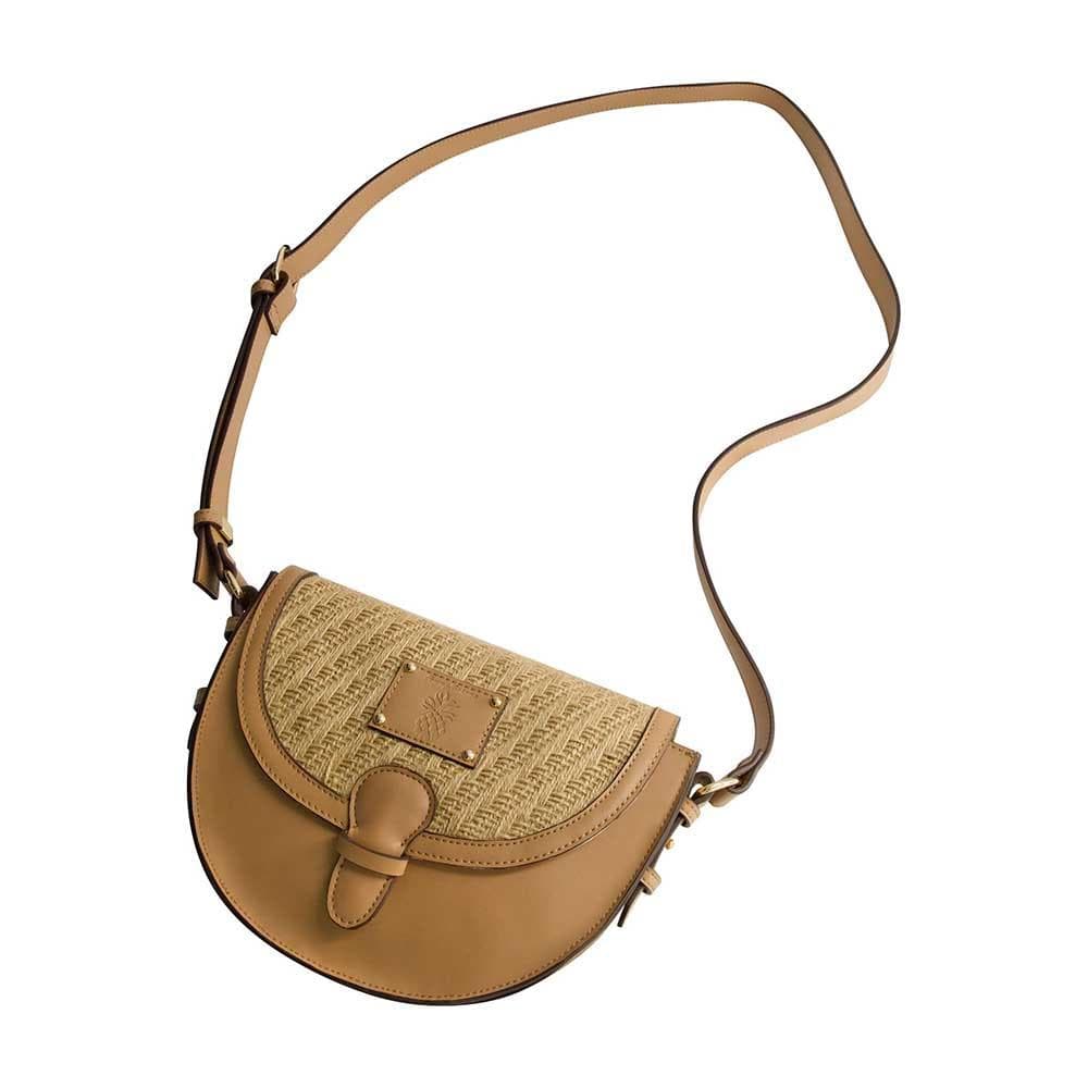 Raffia Crossbody Flap Bag