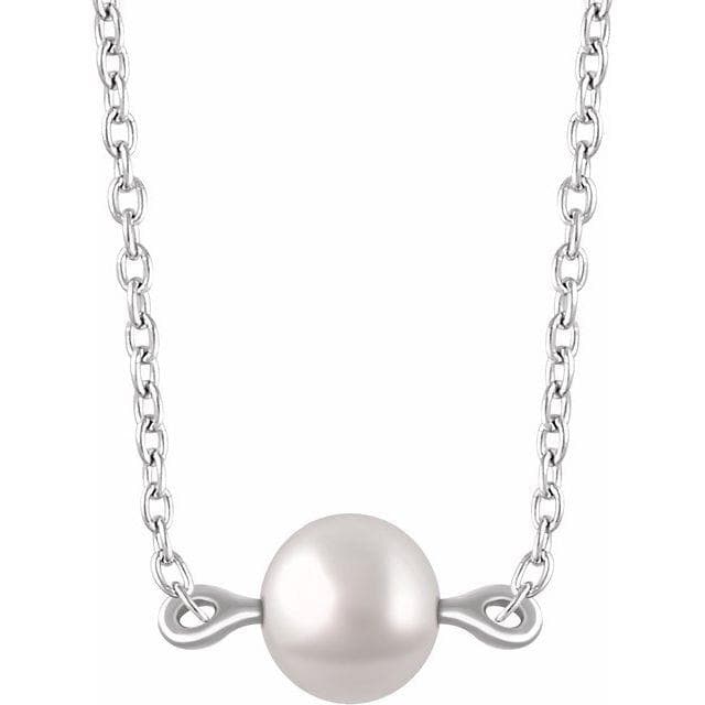 14K W FW Pearl 16-18" Necklace