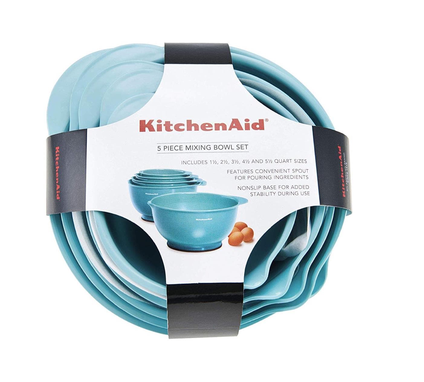 5-Piece Mixing Bowl Set - Aqua
