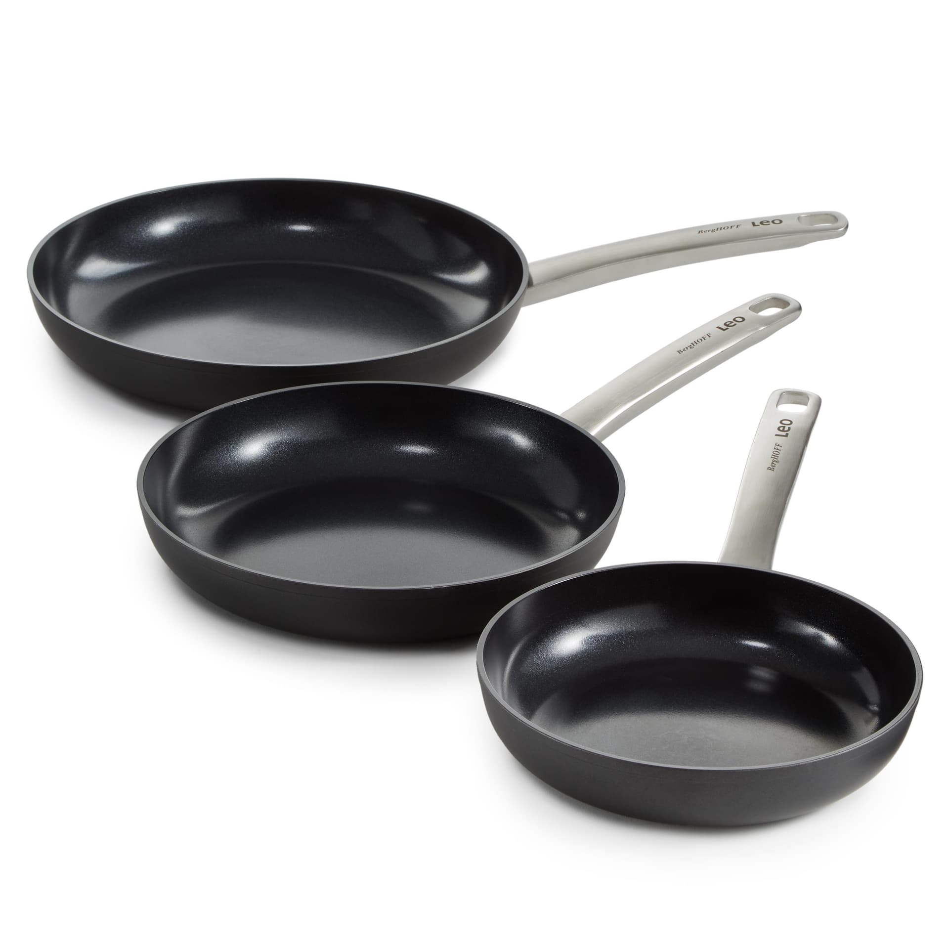 Leo Graphite 3pc Fry Pan Set