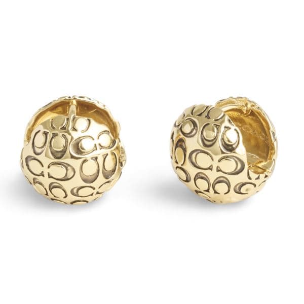 Signature Quilted Orb Huggie Earrings - Gold