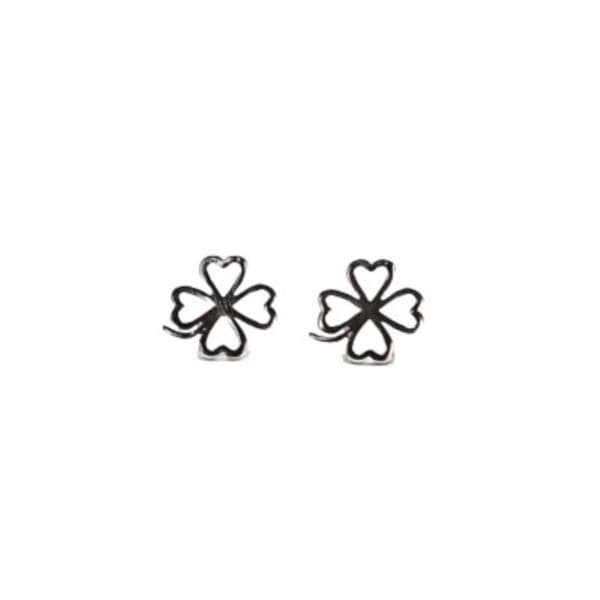 Silver Plated Four Leaf Clover Earrings