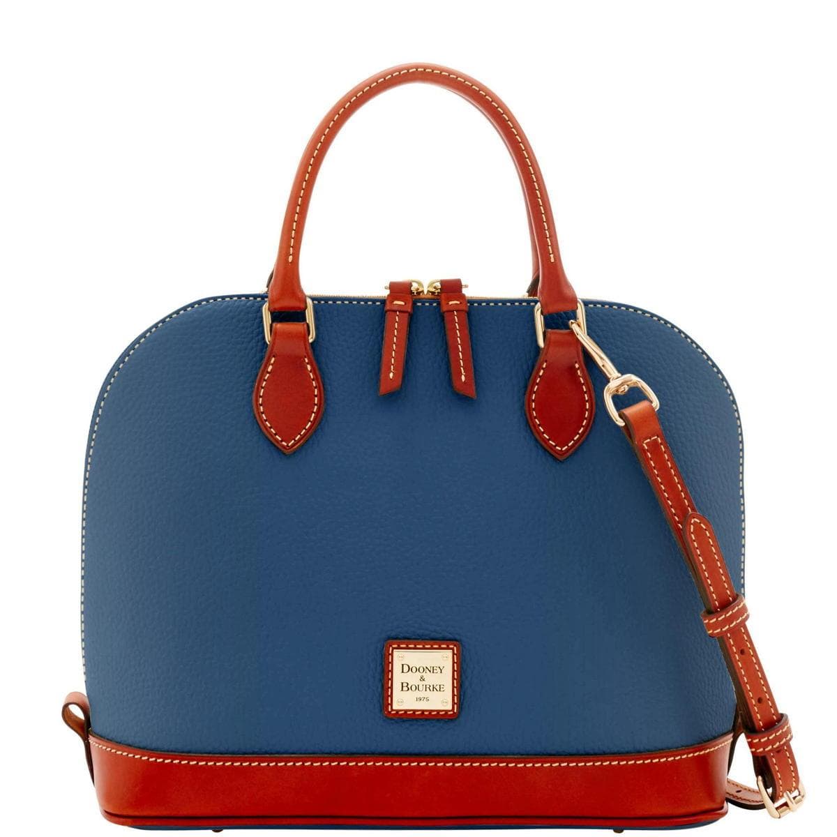 Pebble Grain Zip Zip Satchel