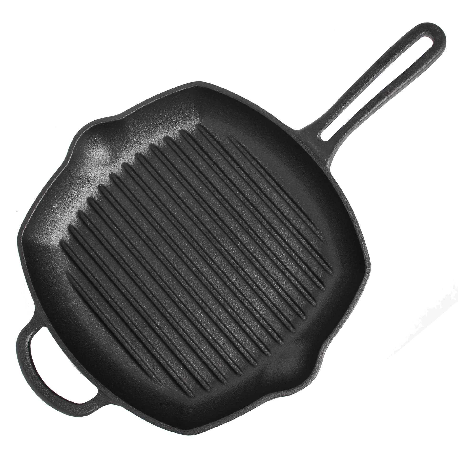 Cast Iron 10.5" Square Grill Pan - Black