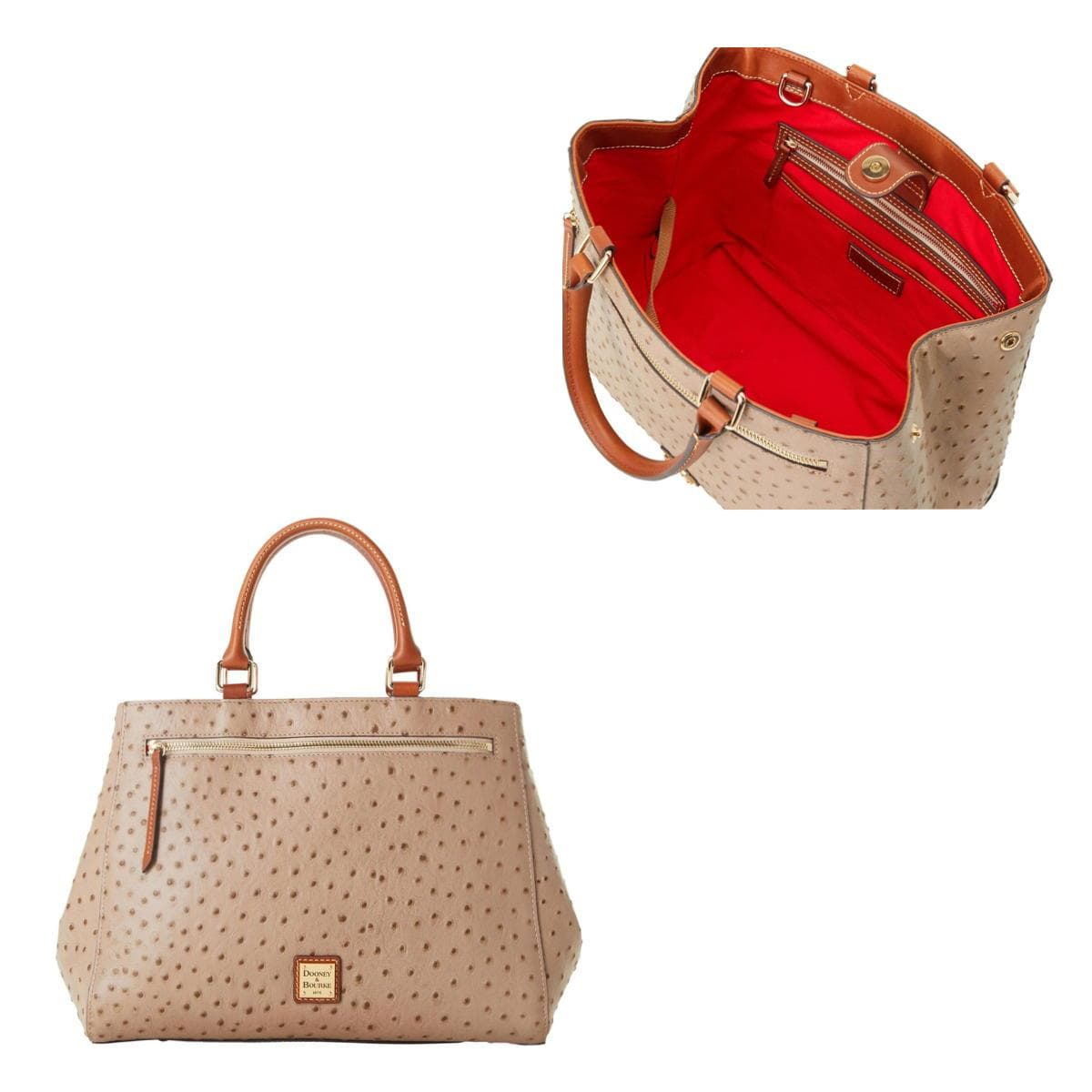 Ostrich Zip Satchel