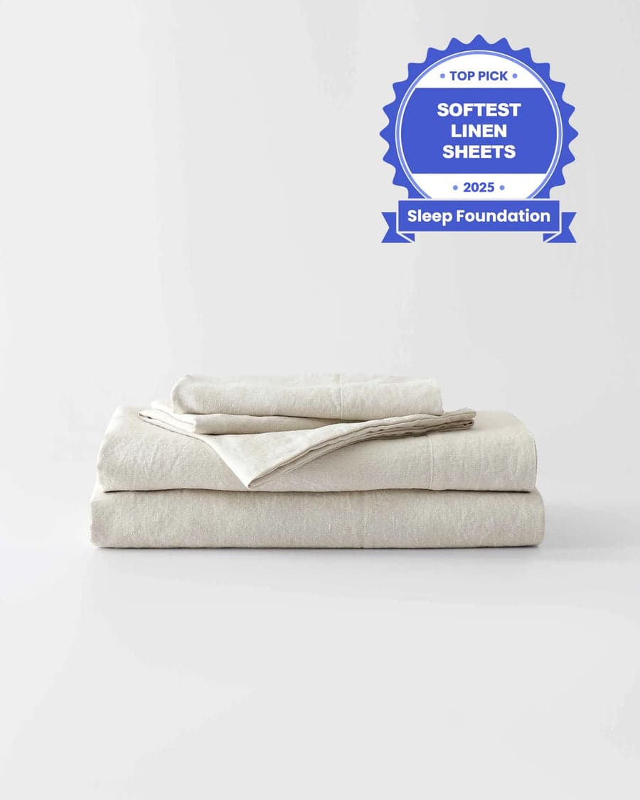 Stonewashed Linen Sheets Set - Oatmeal, Full