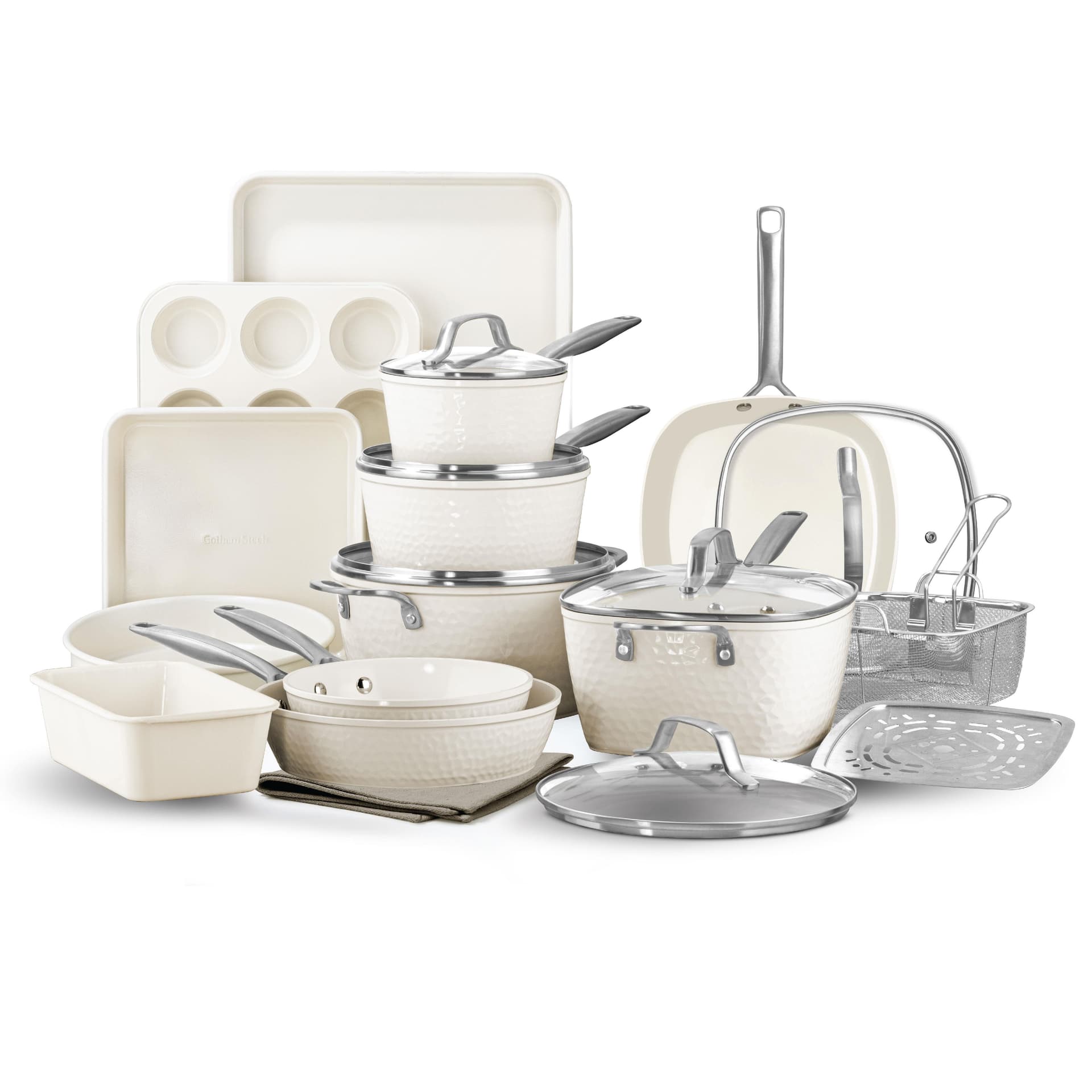 Pro Hammered Cookware and Bakeware Set Size 20 Piece Set