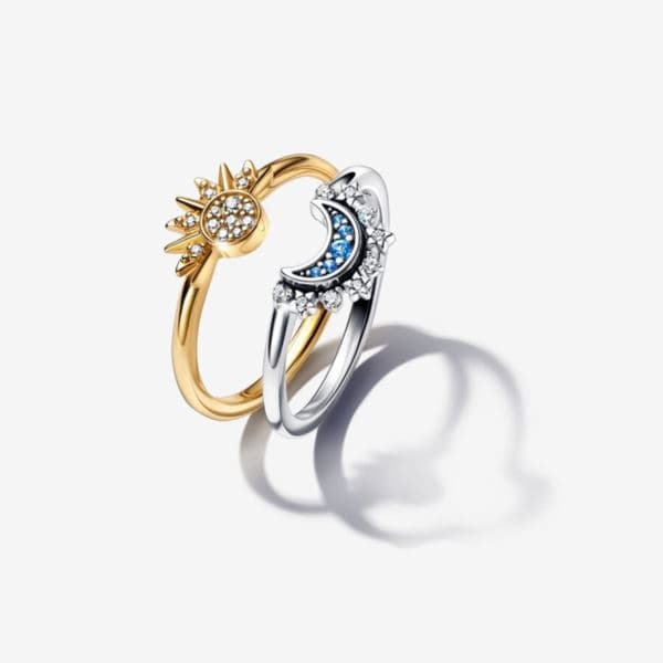Celestial Sun & Moon Ring Set Size 7