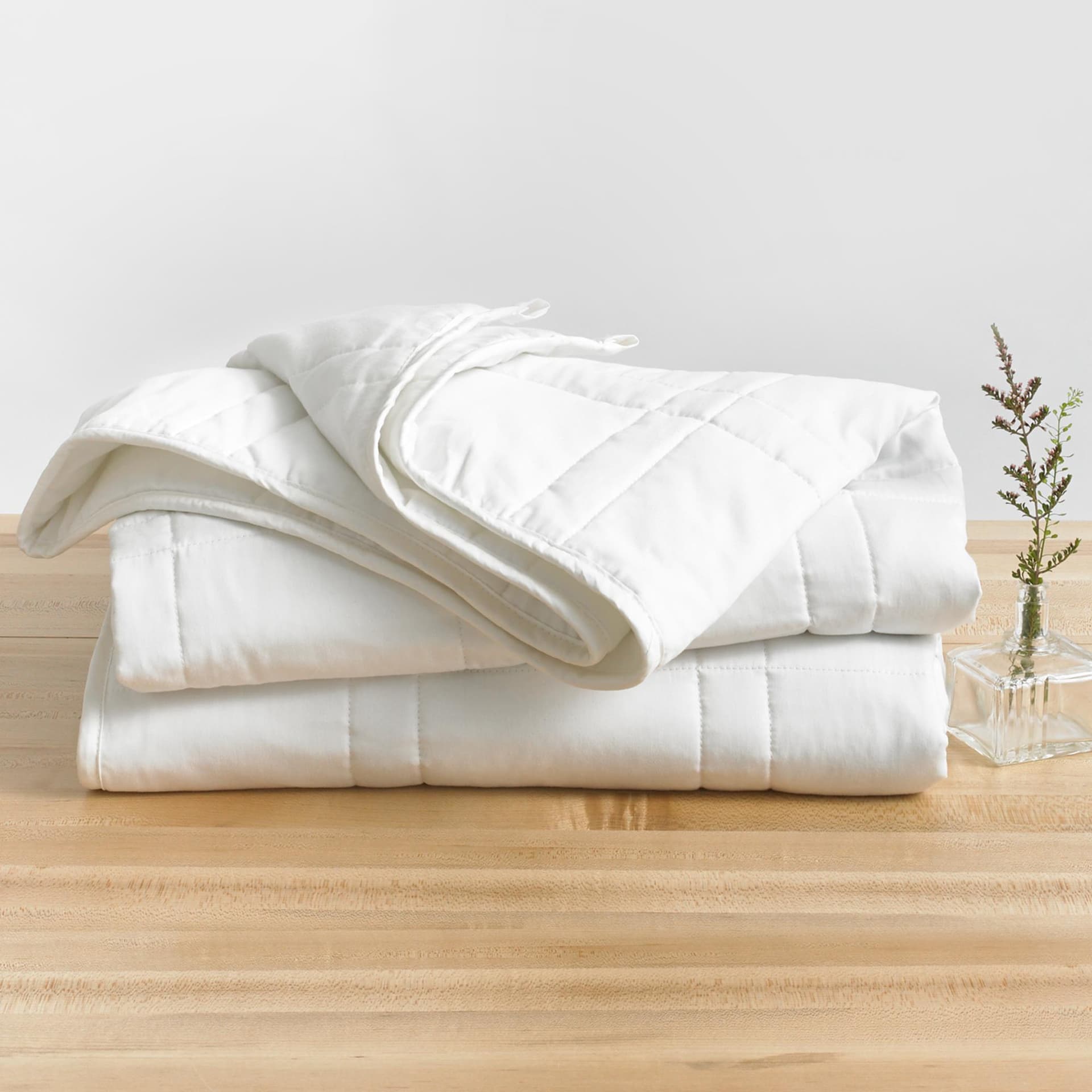 12lb Weighted Throw Blanket- Pebble White