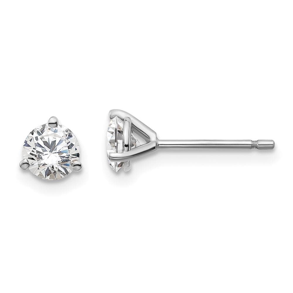 14K White Gold Lab Grown Diamond 3/4ctw 3 Prong Earrings