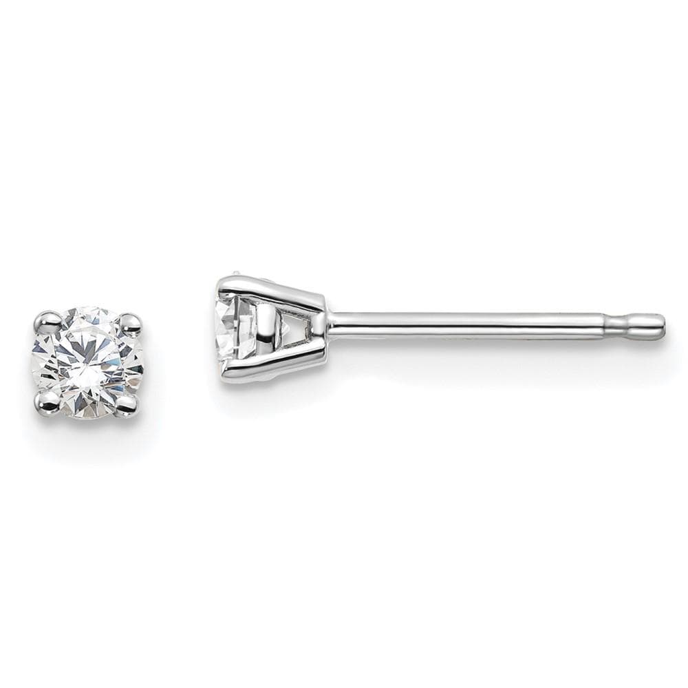 14K White Gold Lab Grown Diamond 1/4ctw 4 Prong Earrings