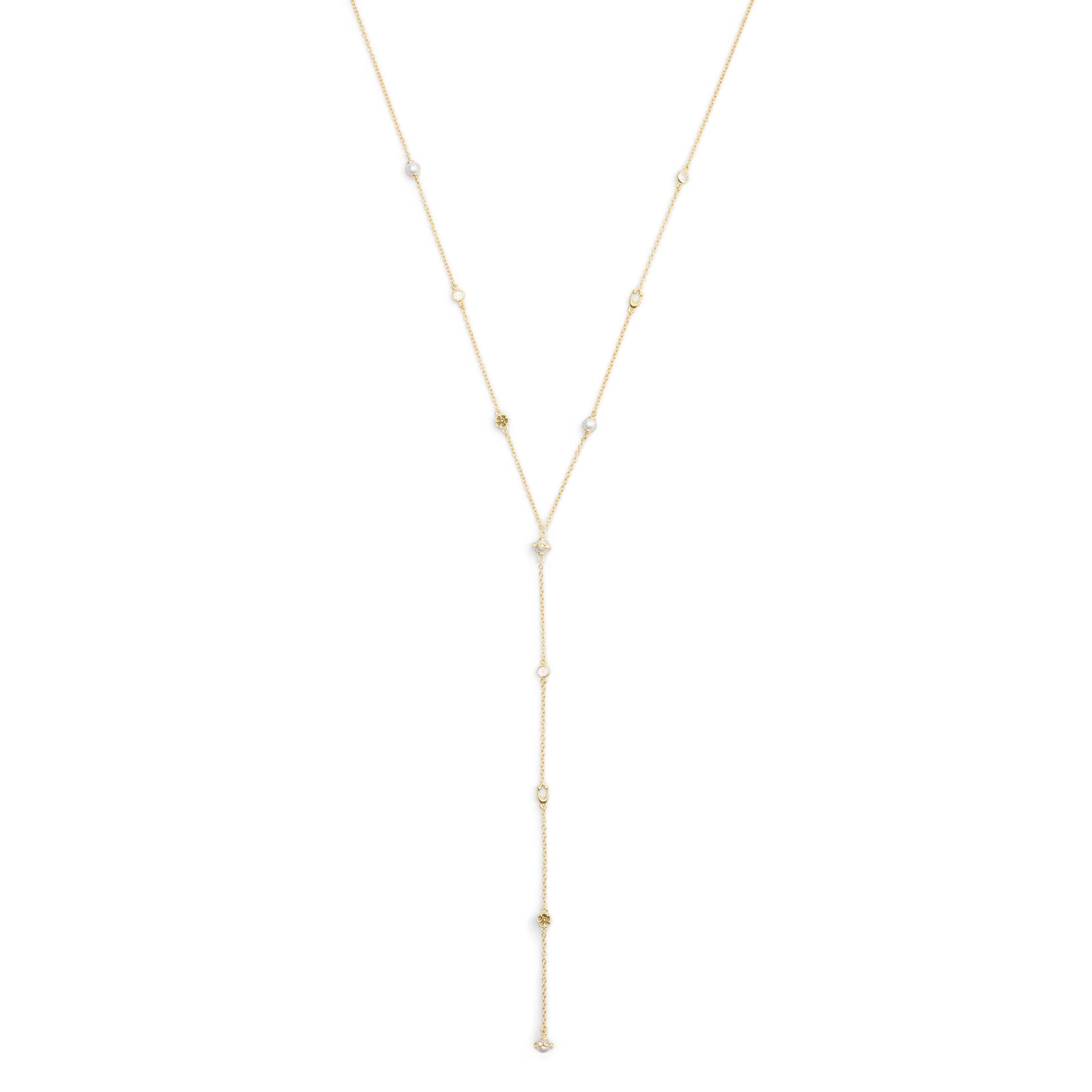 Heritage Charming Charms Pearl Y Necklace - Gold