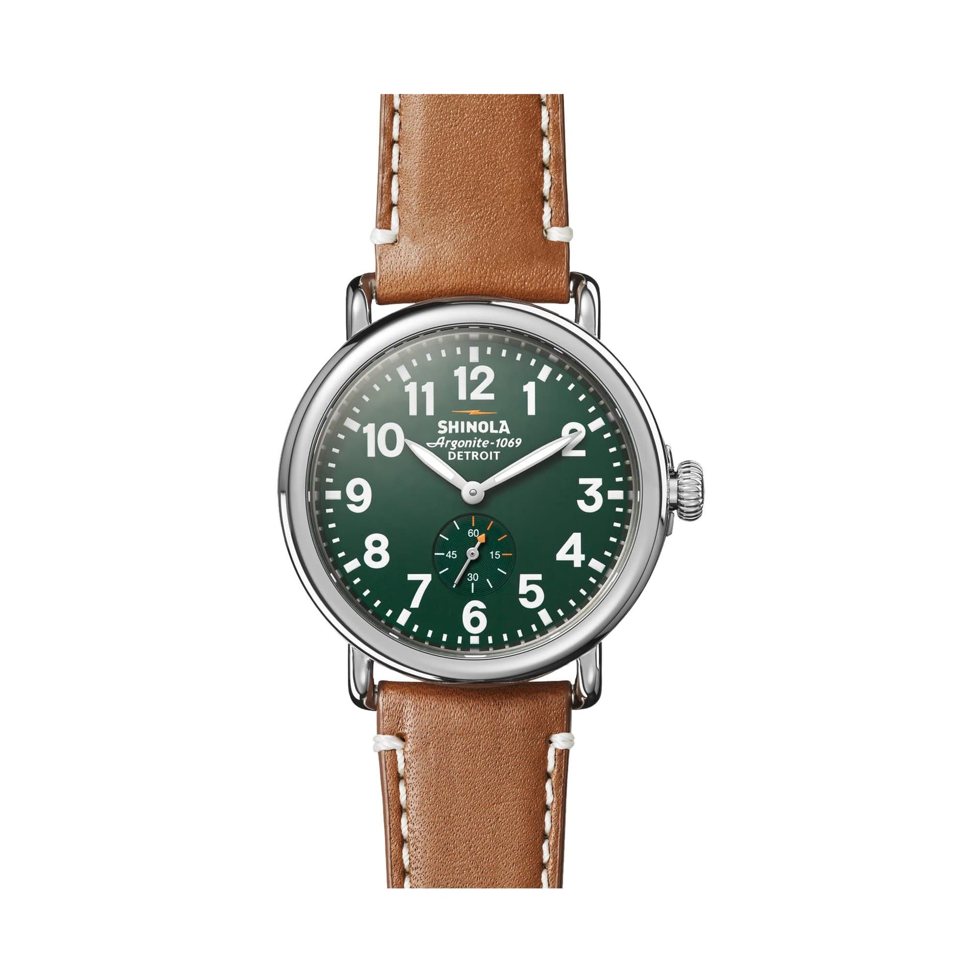 The Runwell Leather Strap Watch - 41mm, Maple