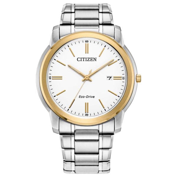 Mens Corporate Exclusive Two-tone Bracelet w/ White Dial