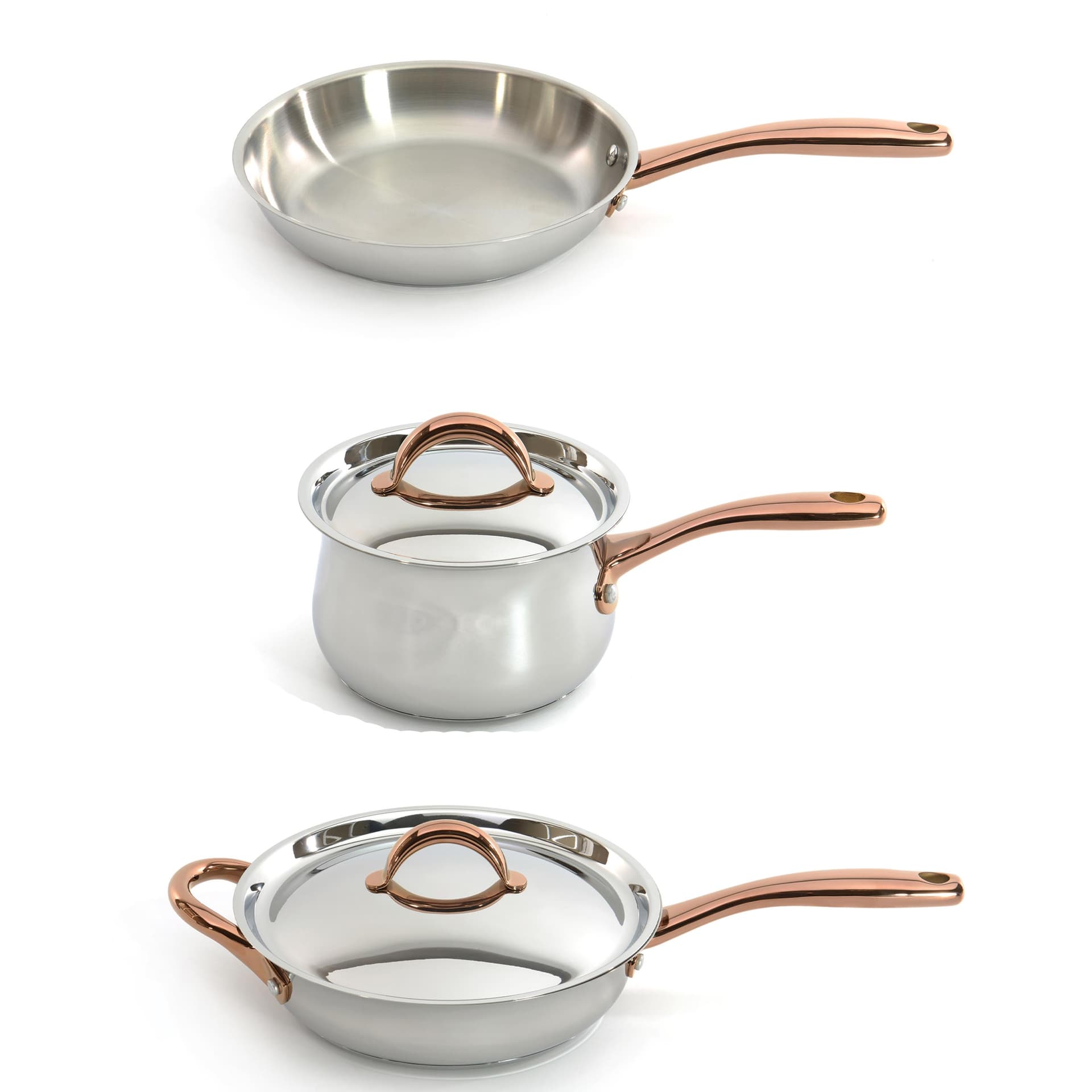 Ouro Gold 18/10 SS 4pc Starter Set/Metal Lids