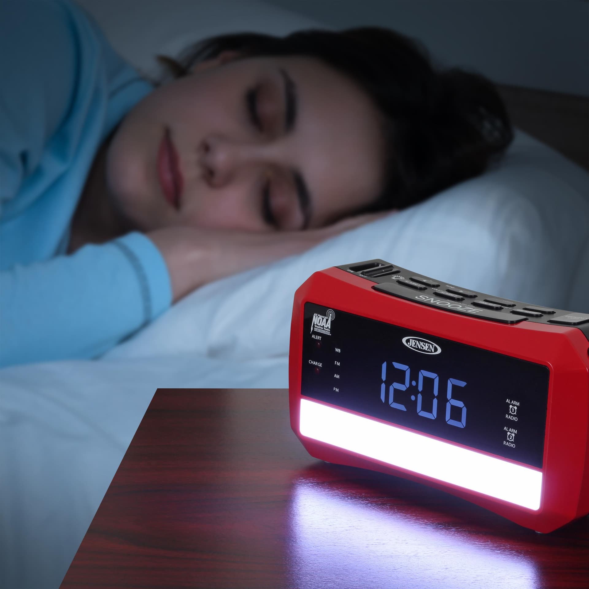 Digital AM/FM Weather Band Alarm Clock Radio with NOAA Weather Alert & Flashlight