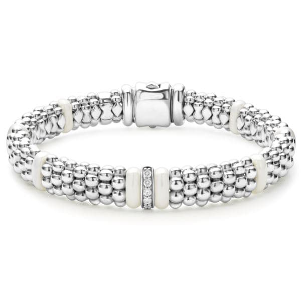 Single Station Diamond Caviar Bracelet Size 7