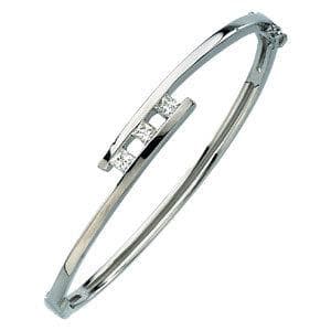 14K White 5/8 CTW Diamond Bangle Bracelet