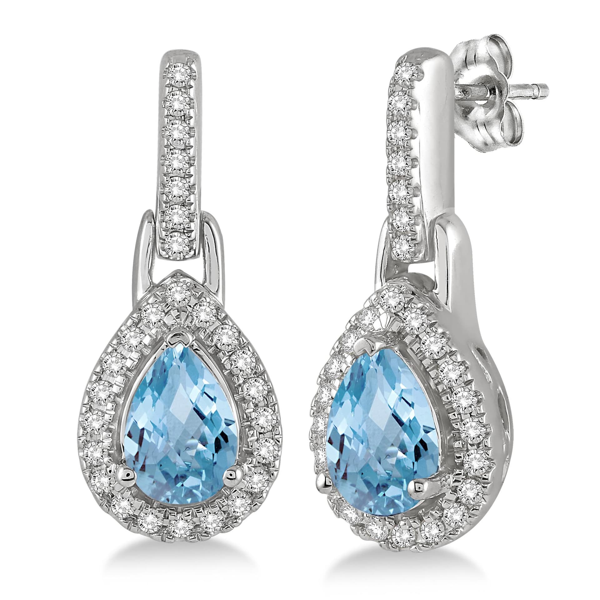 Pear Shaped Aquamarine Earrings