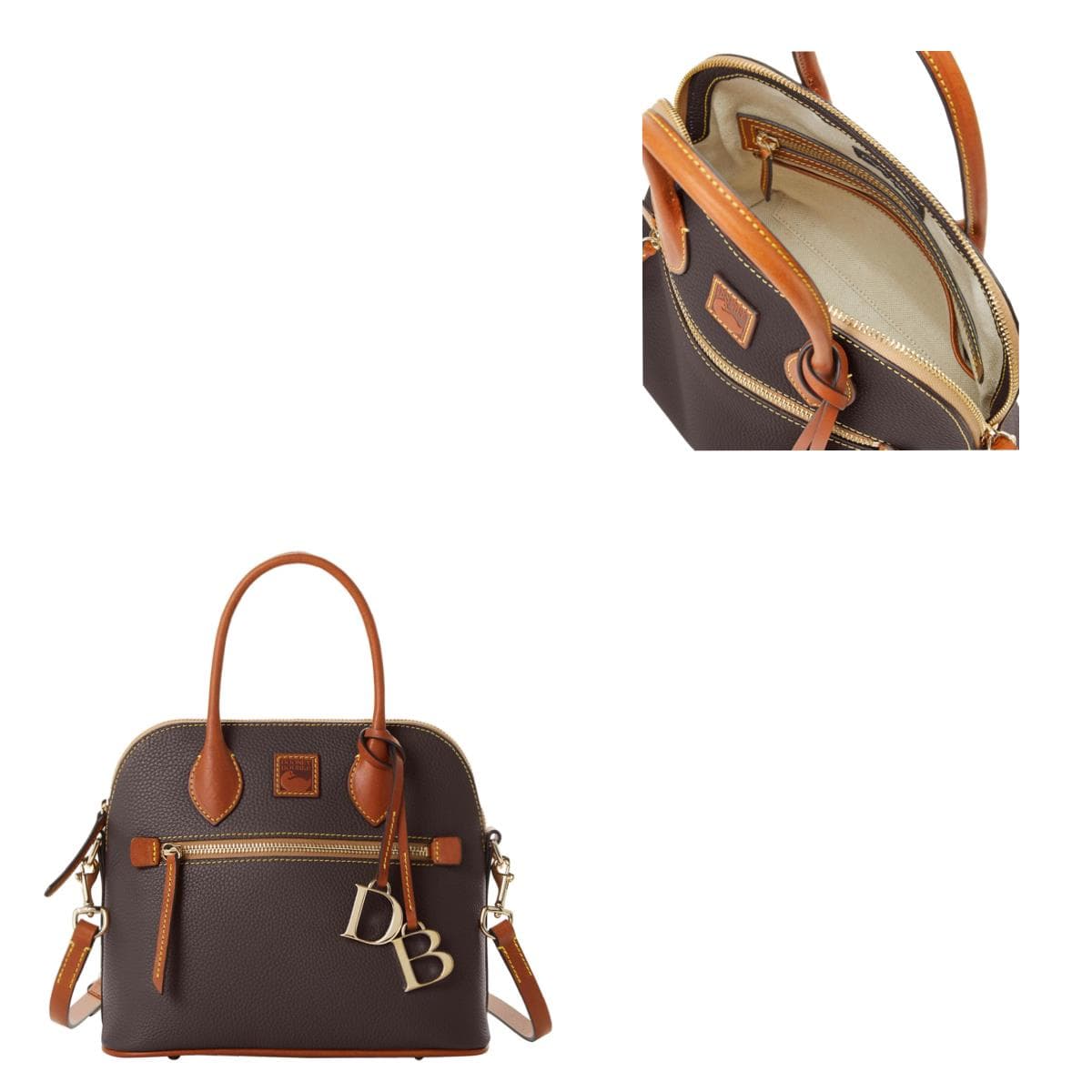 Pebble Grain Domed Satchel