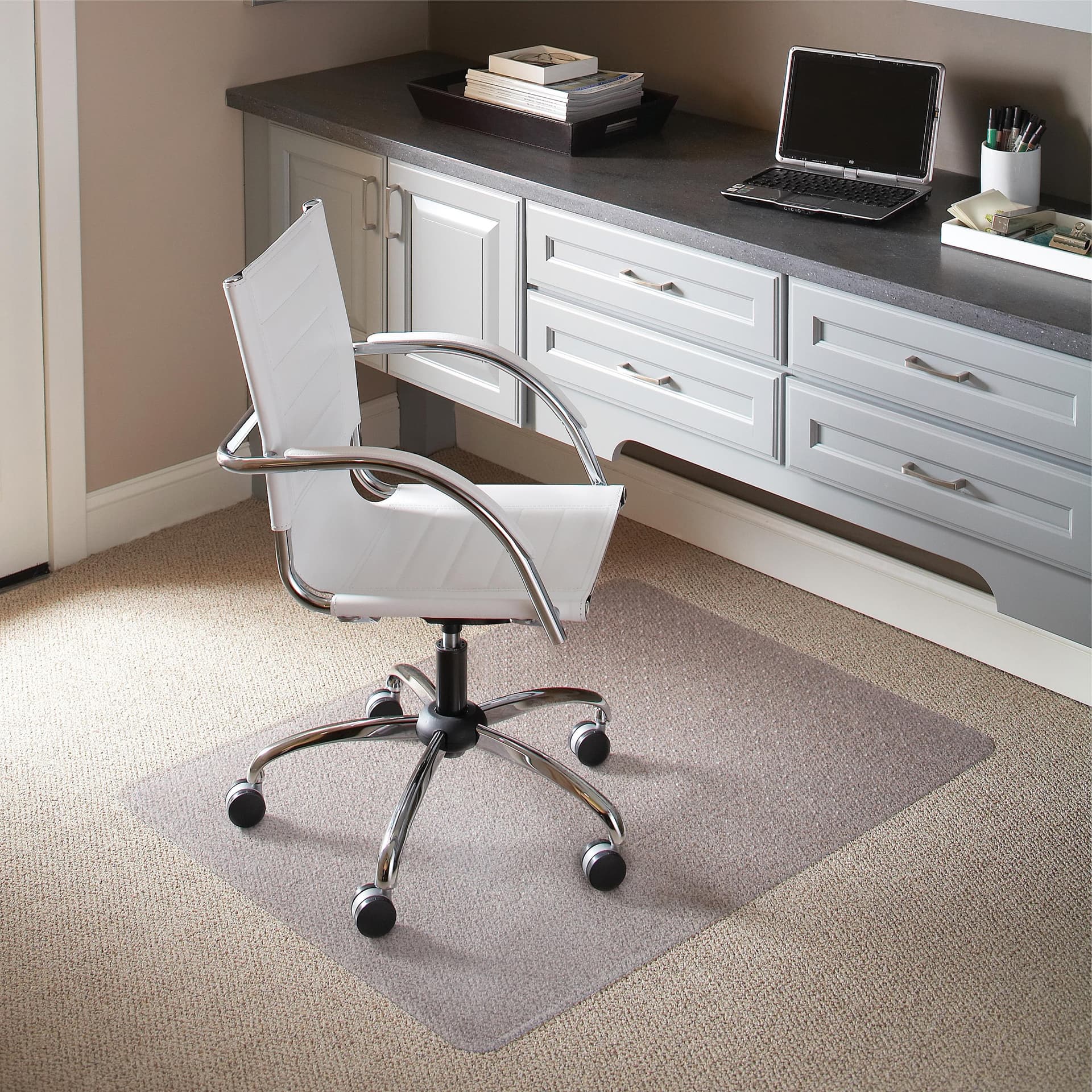 45" x 53" Carpet Chair Mat with Scuff and Slip Resistant Textured Top