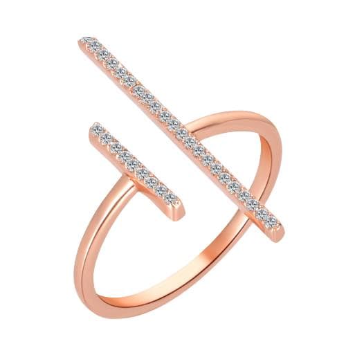 Modern Rose Gold CZ Ring