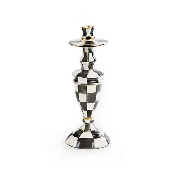 Sky Check Medium Enamel Candlestick