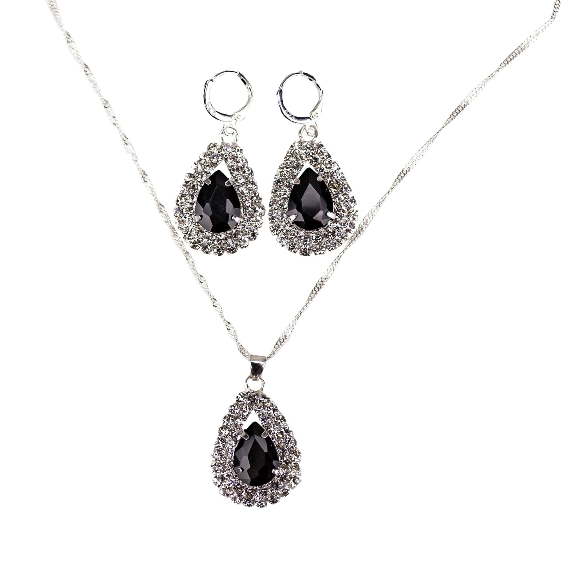 Black Onyx Teardrop Jewelry Set