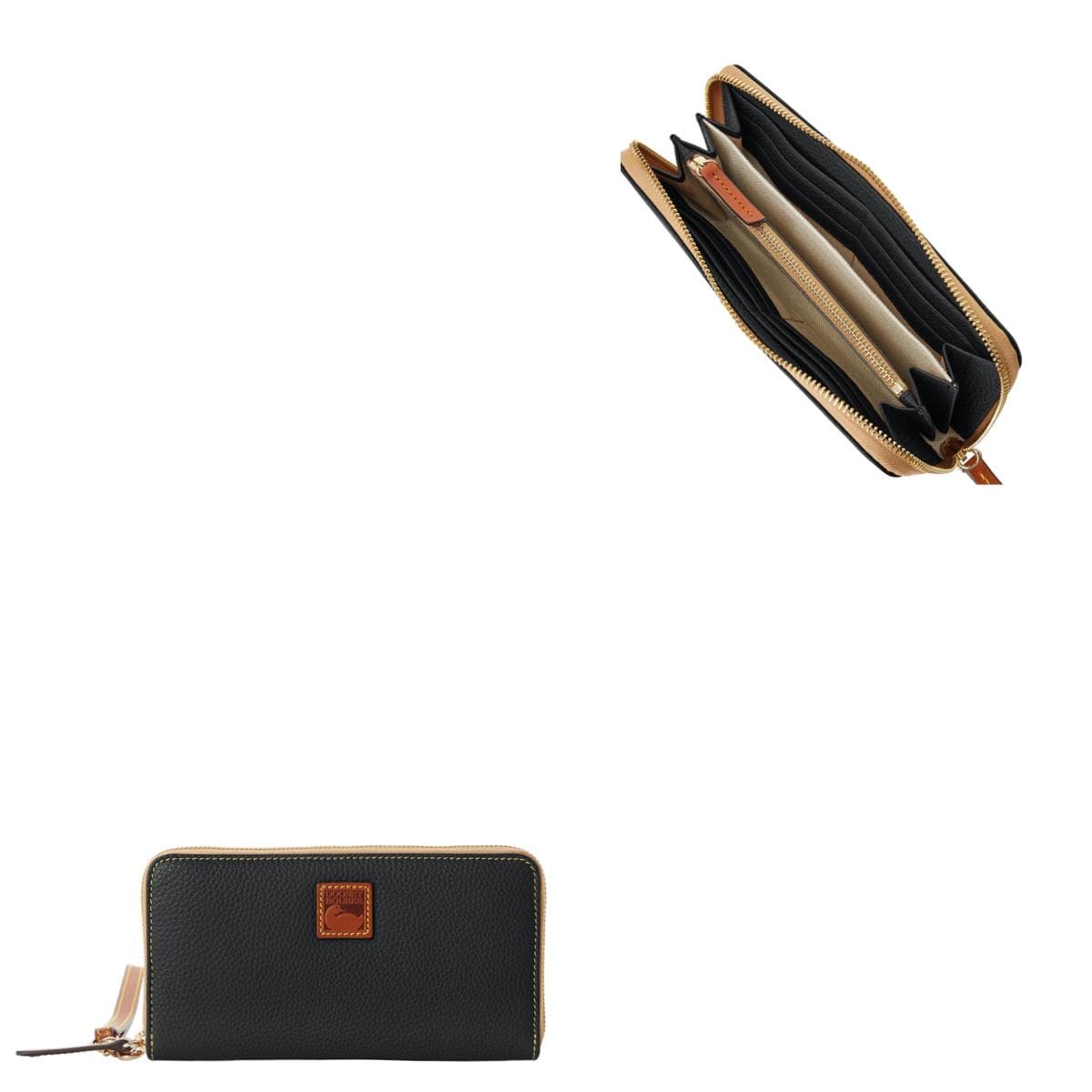 Pebble Grain Large Zip Around Wristlet