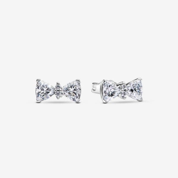 Sparkling Bow Stud Earrings