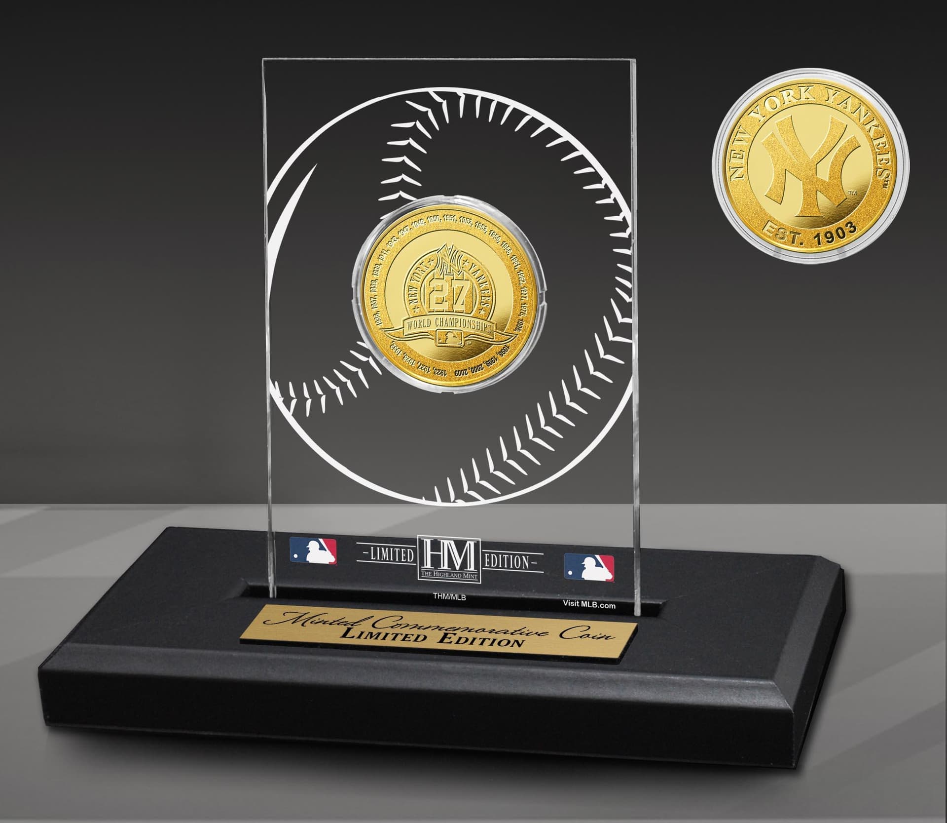New York Yankees 27X Champions Acrylic Gold Coin
