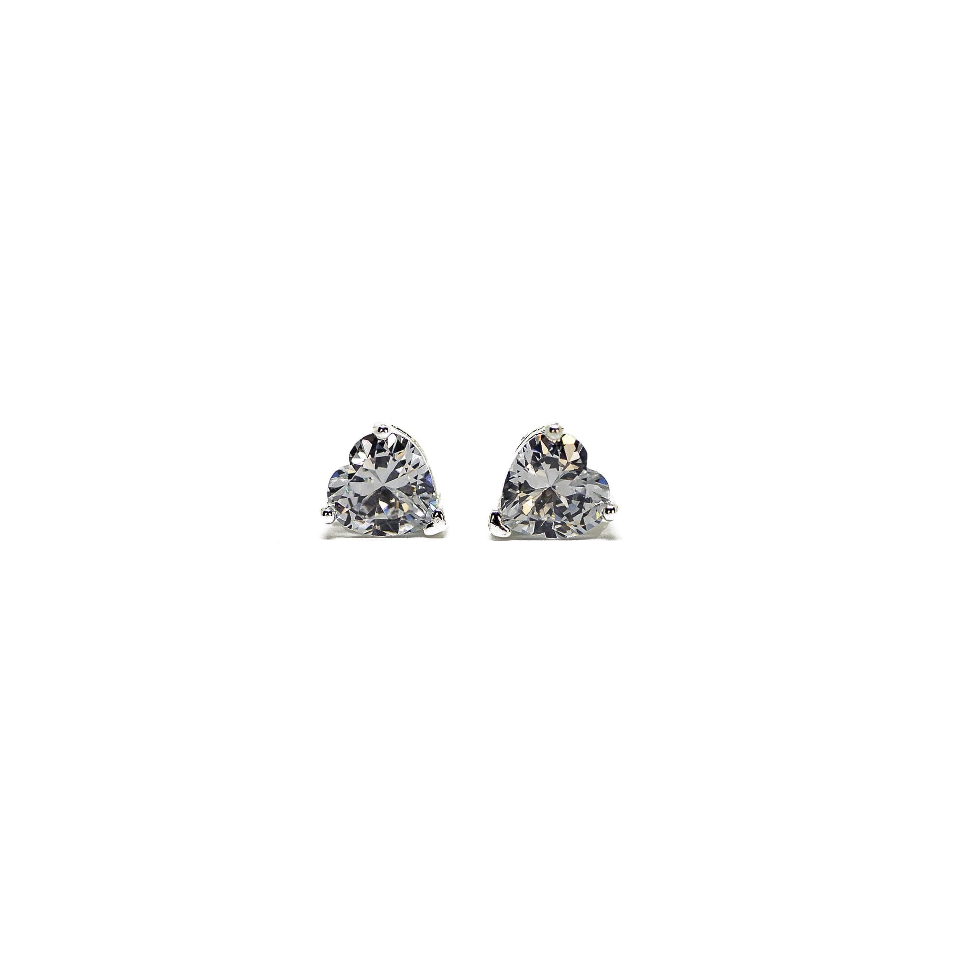 Heart Shaped CZ Earrings