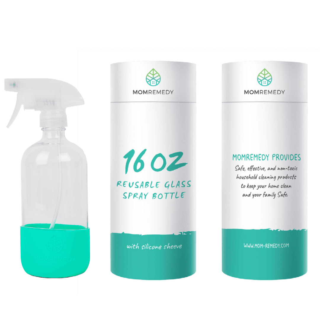 MomRemedy ecofriendly reusable glass bottle with silicon bottom