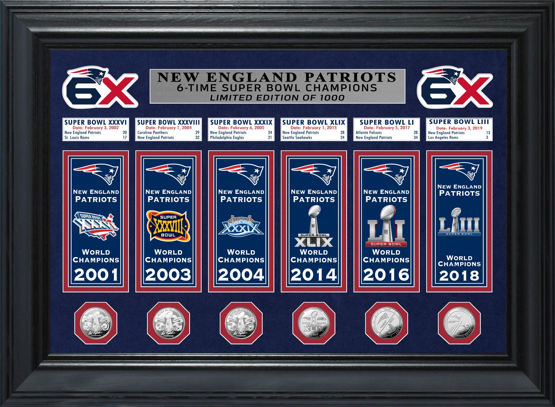 New England Patriots Champions Deluxe Banner Collection