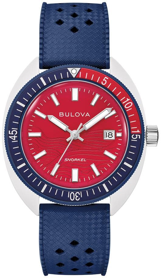 Men's Snorkel HNBR Rubber Strap watch, Red dial