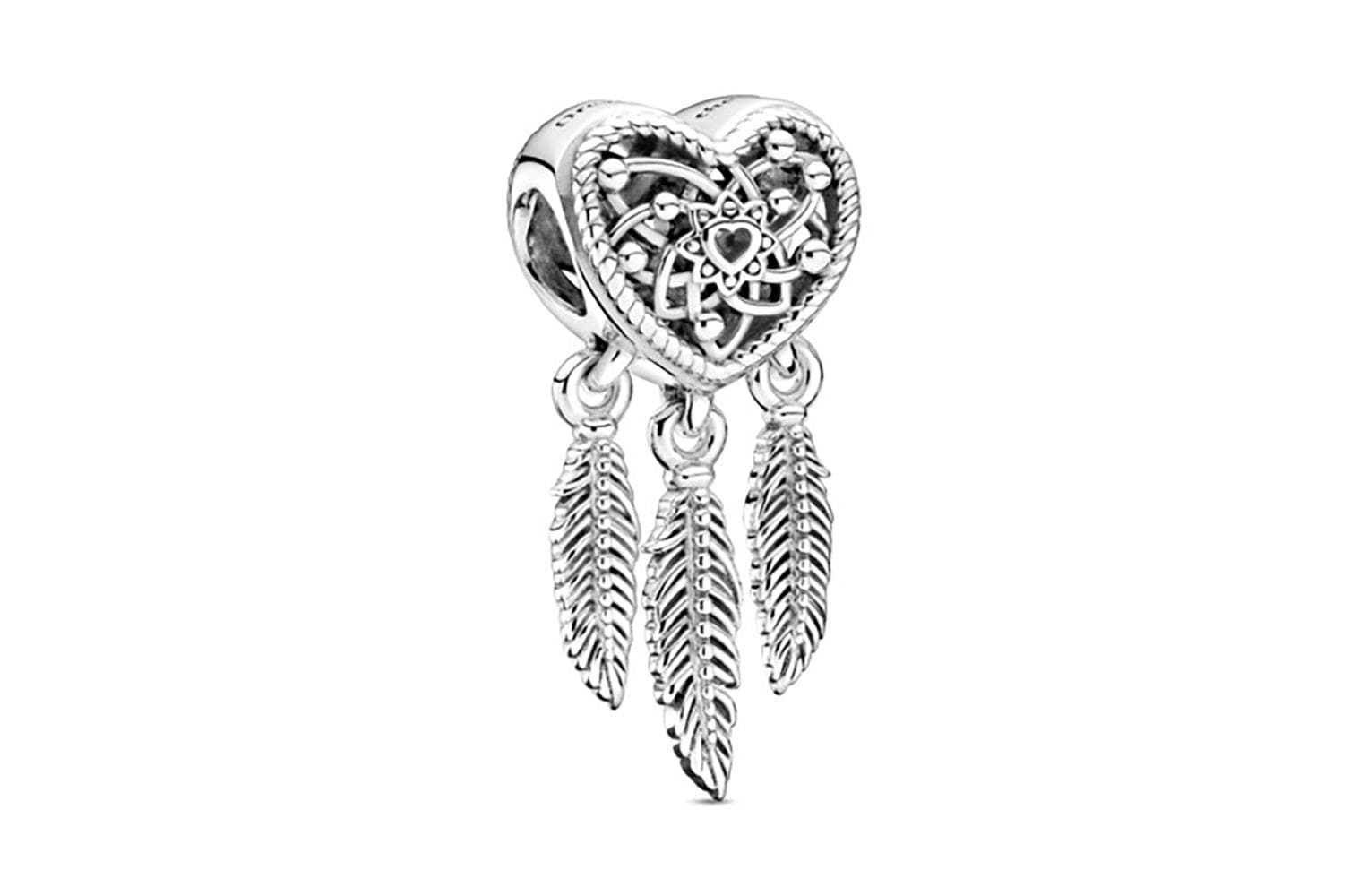 Openwork Heart & Three Feathers Dreamcat