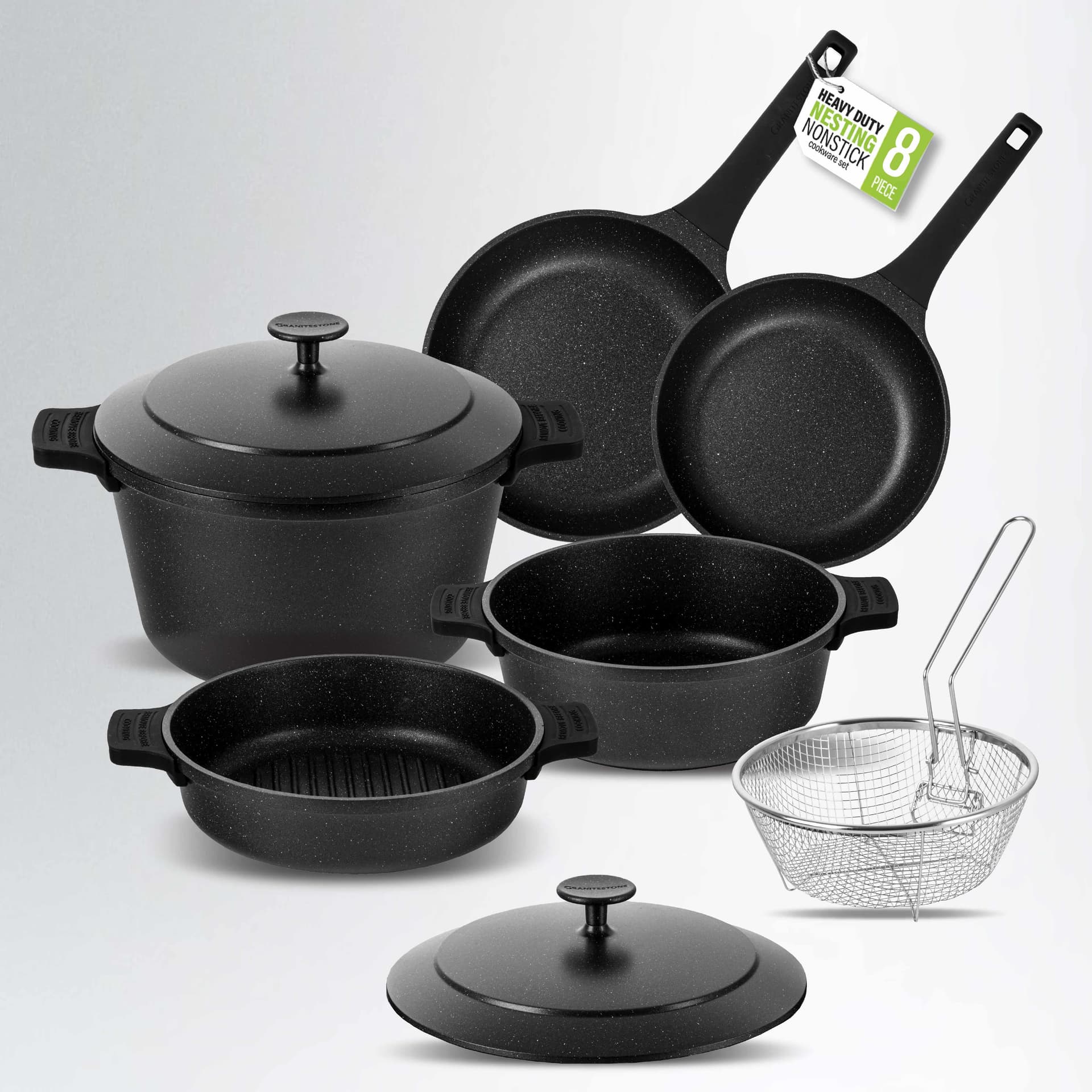 Cookware Nesting Cast Set Size 8 Pieces