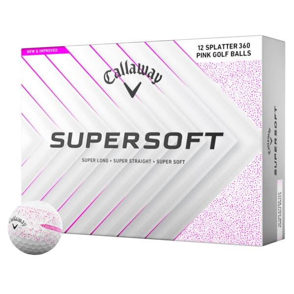 Callaway Supersoft Splatter Pink 2025 Golf Balls - 1 Dozen