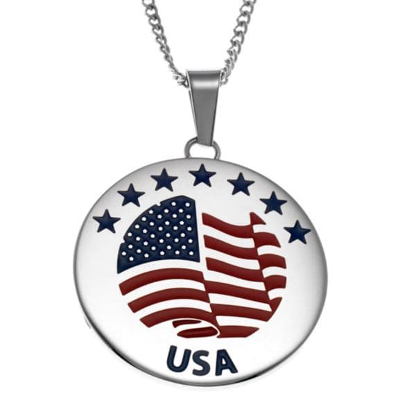 Joyful Sentiments Star And Flag Pendant Necklace