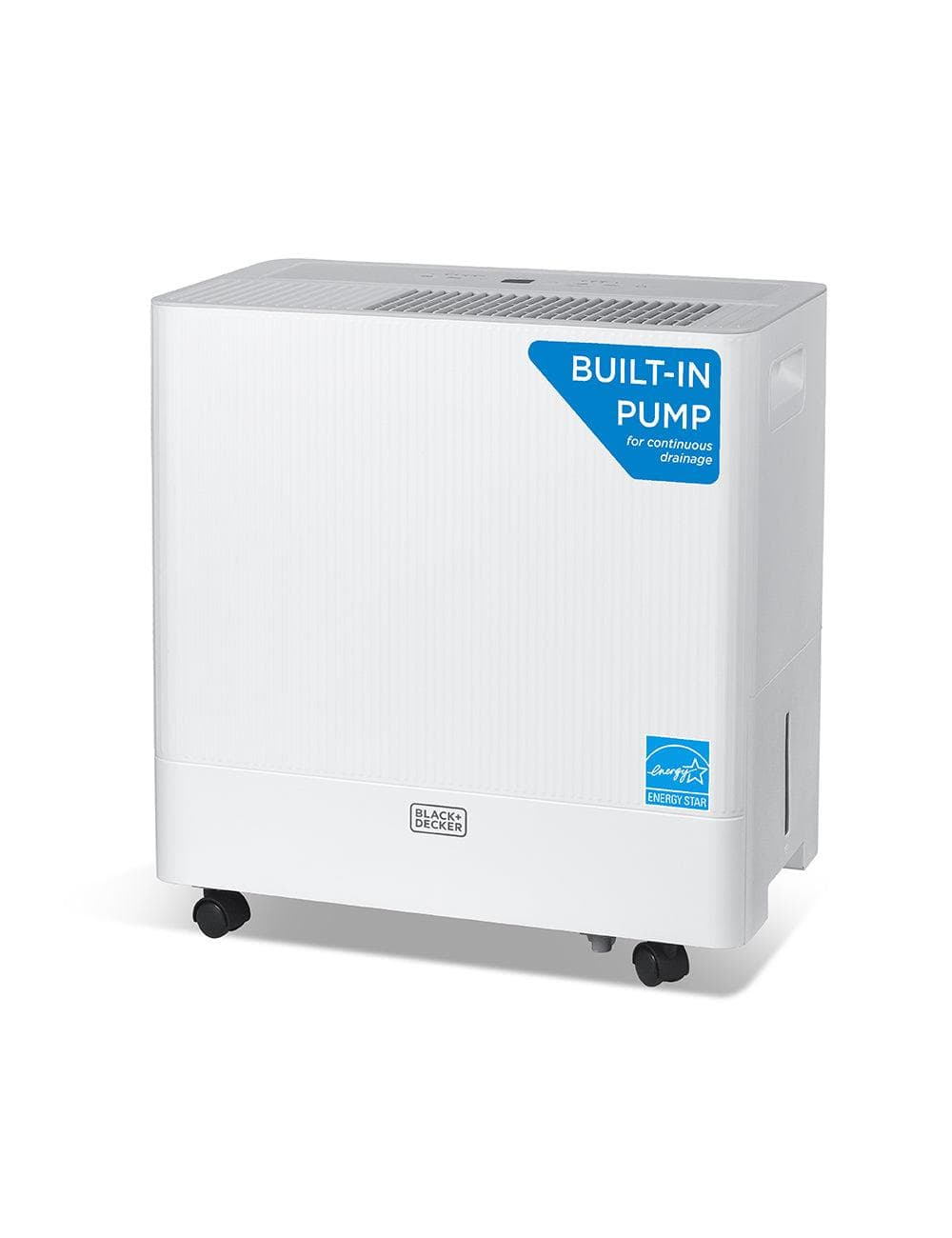 Black + Decker 50Pint Portable Dehumidifier with Pump - White