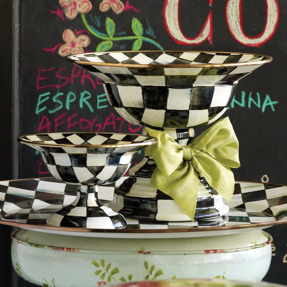 Check Enamel Compote