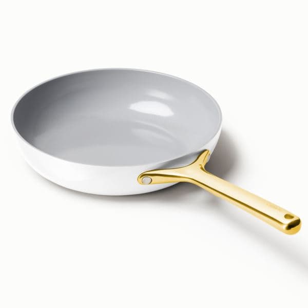 8" Iconics Nonstick Ceramic Fry Pan White/Gold