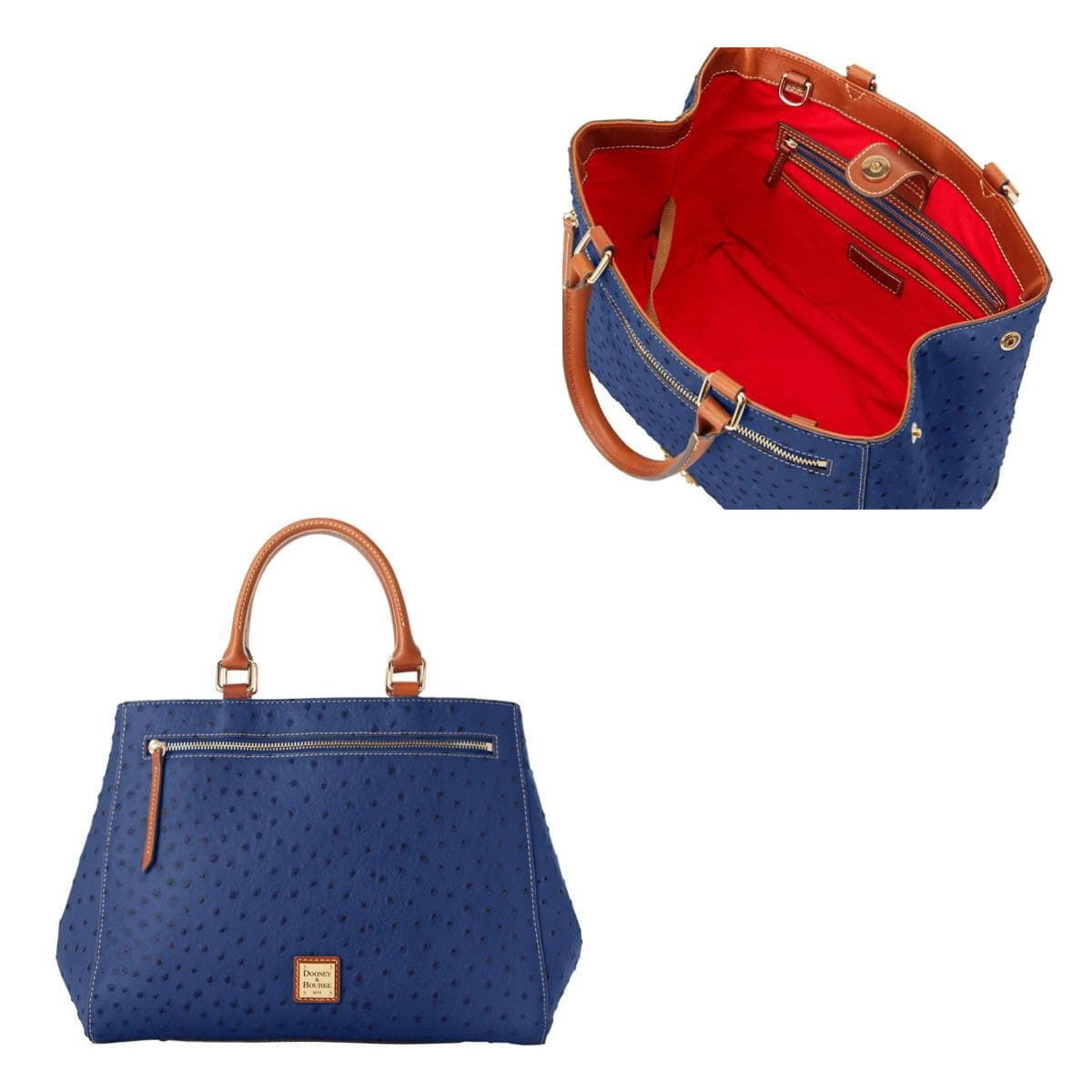 Ostrich Zip Satchel