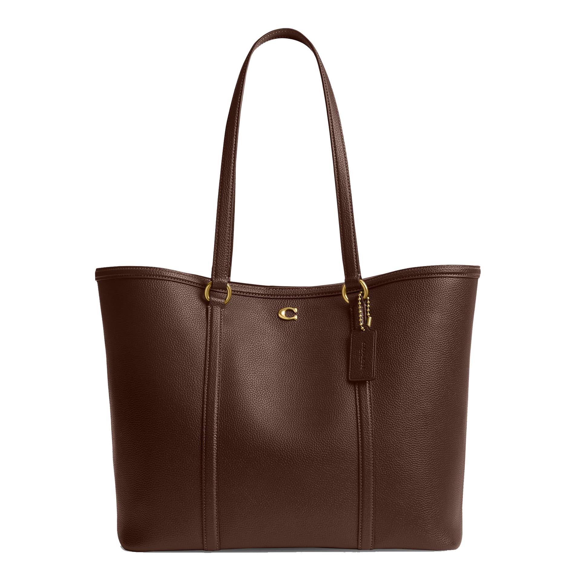 Refined Pebble Leather Legacy Tote - Maple/Brass