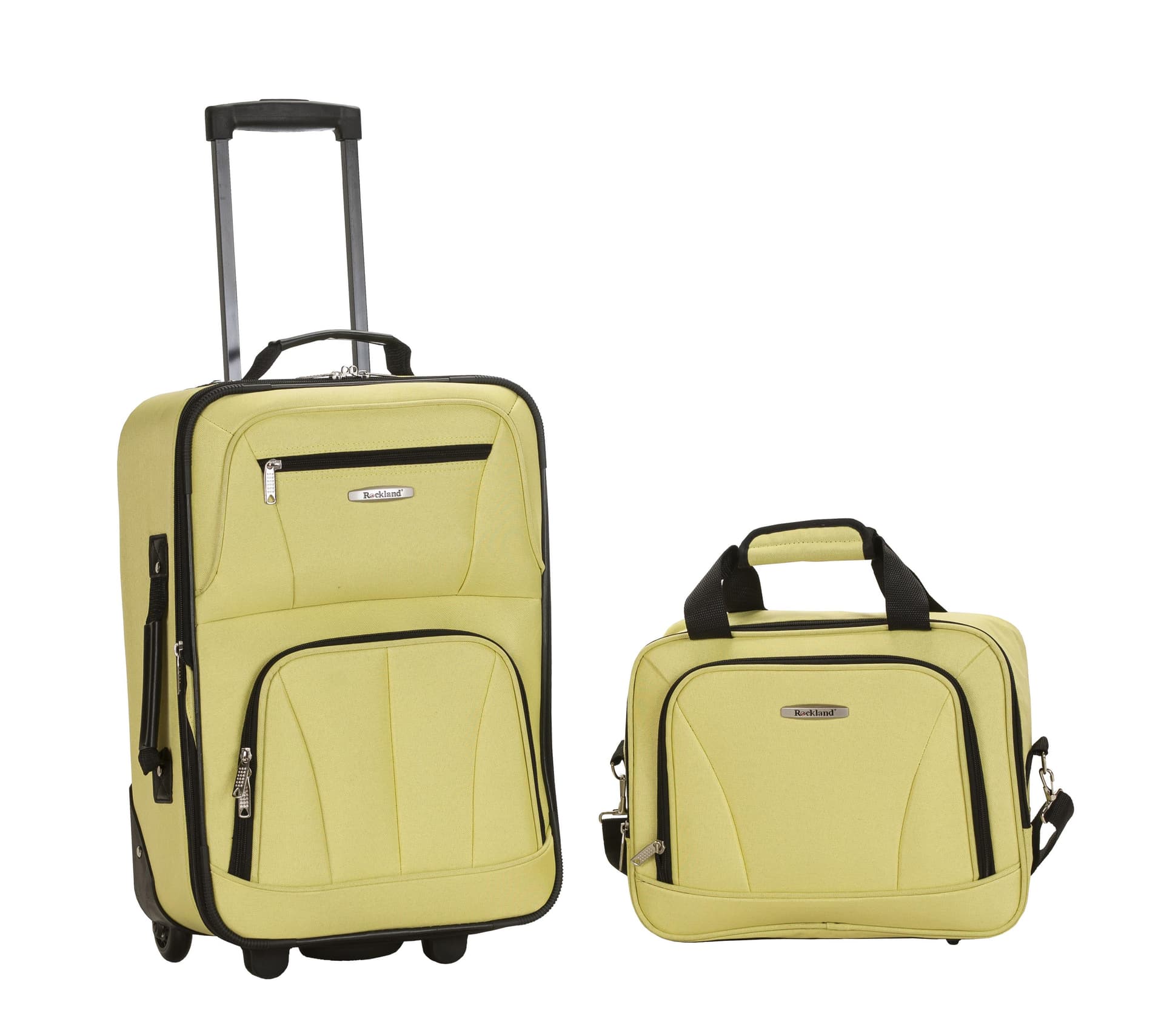 2 pc. Expandable Lightweight Carry-on Luggage Set - Lime