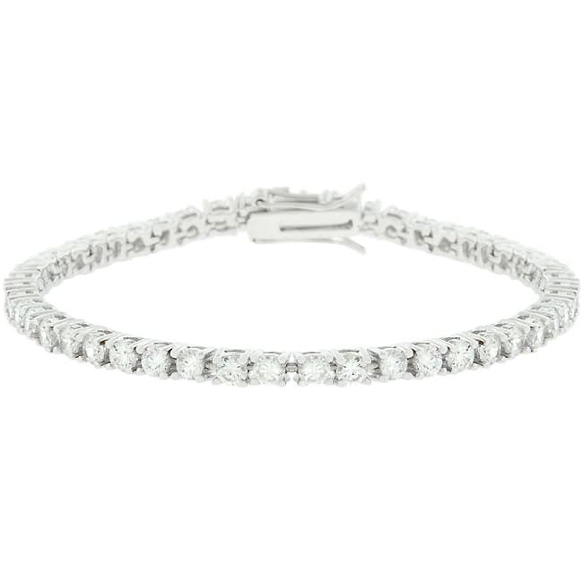 Silver Tone Cubic Zirconia Tennis Bracelet