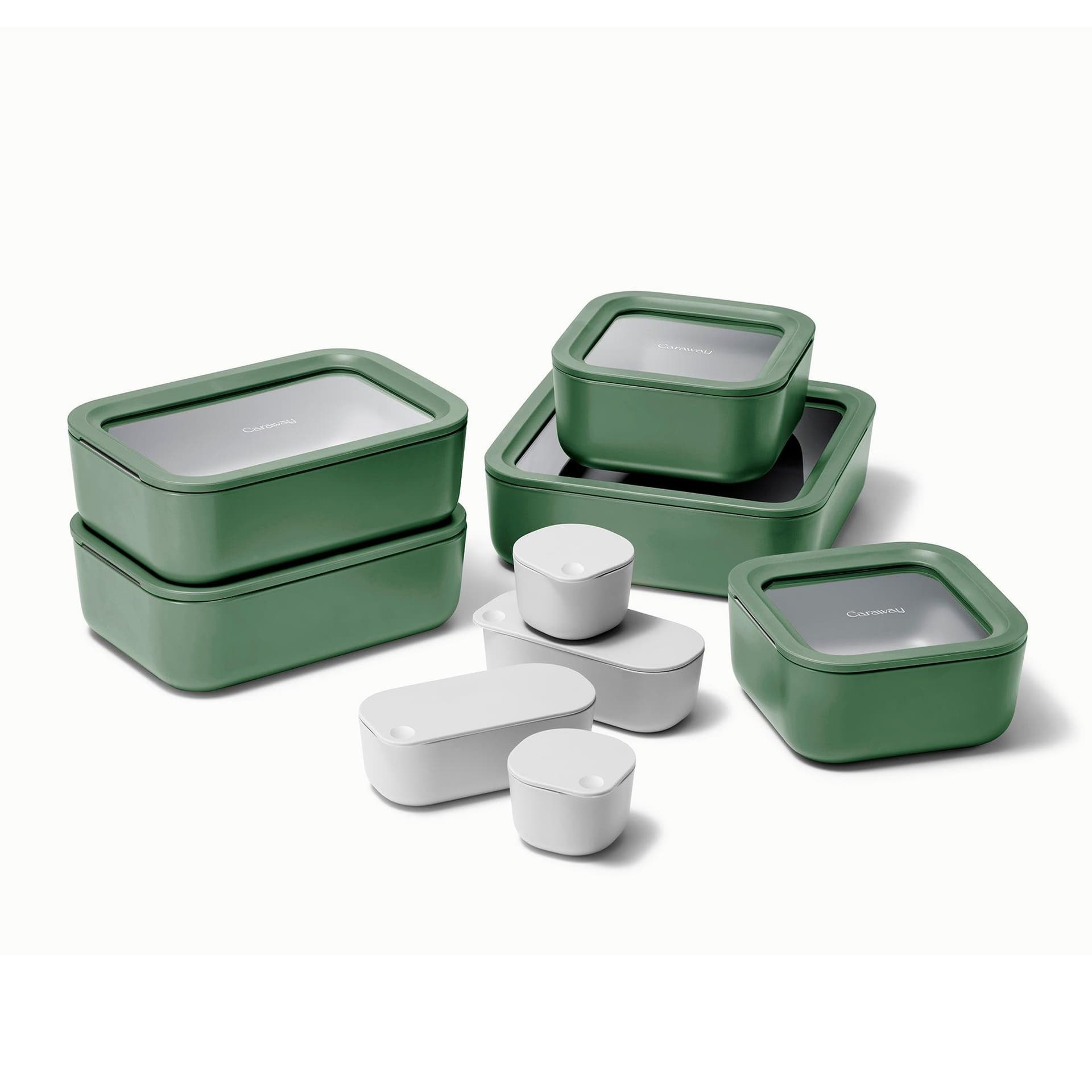 13pc Glass Food Storage Set Sage
