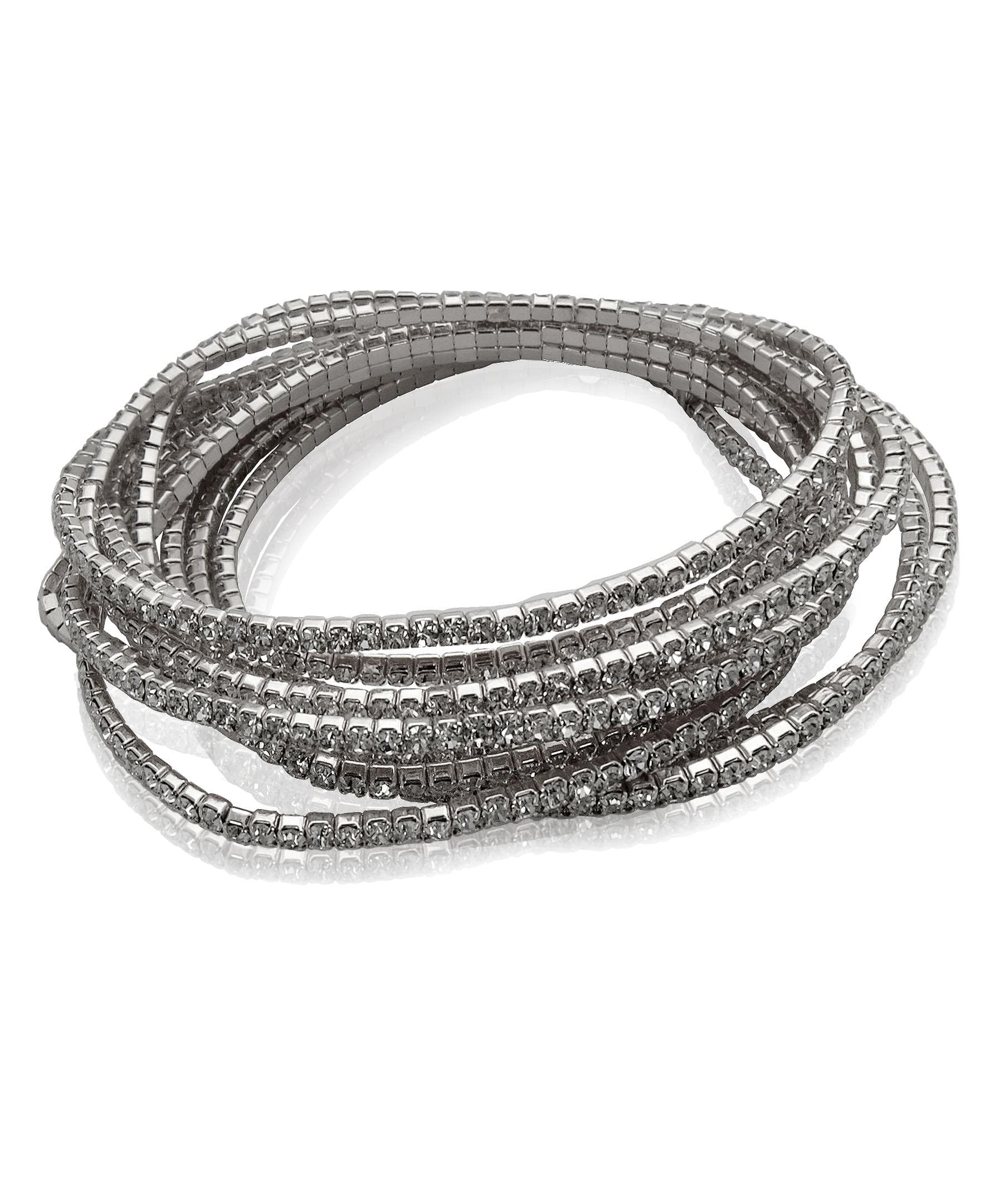 Mutli Stretch Bracelet Set, 10- Silver Tone